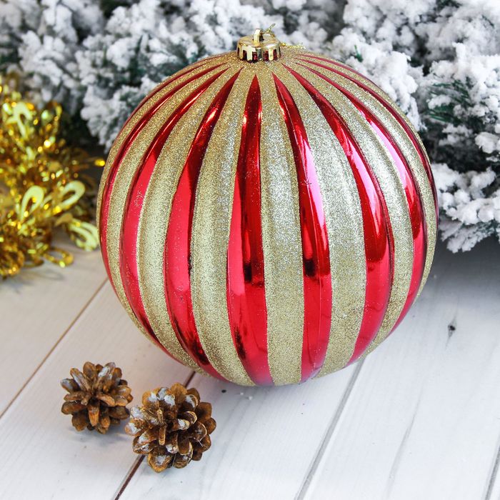 Новогодний шар "Мега", золотые полосы