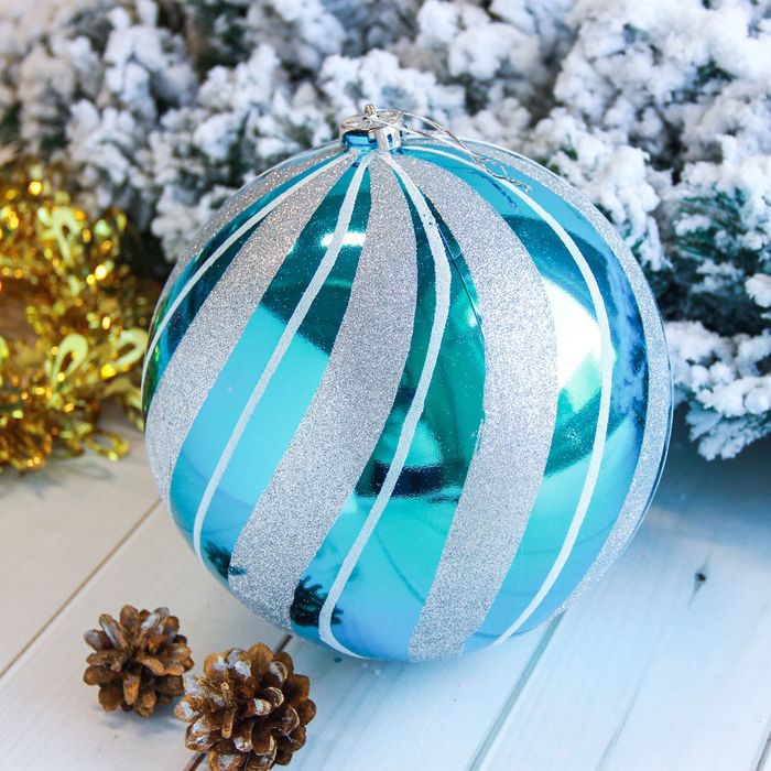 Шар пластик d-20 см мега полосы голубой