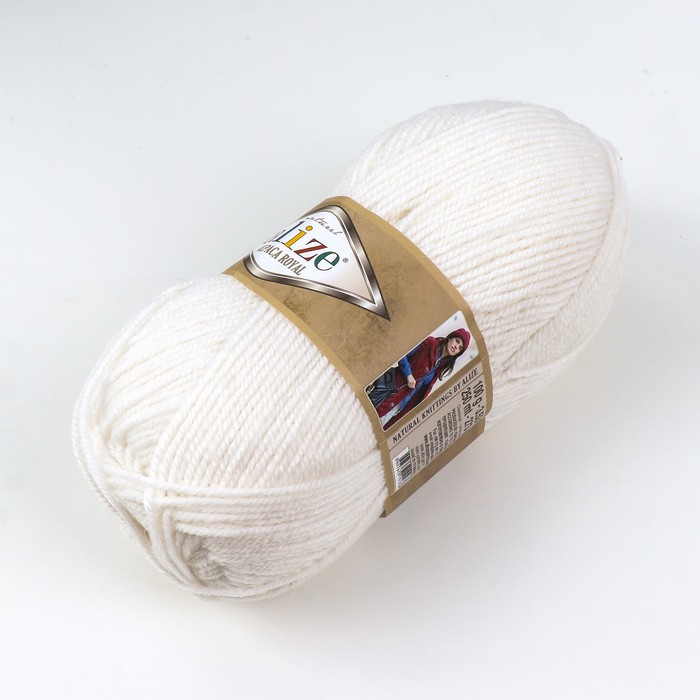 

Пряжа "Alpaca royal" 30% альпака, 15% шерсть, 55% акрил 250м/100гр (55 белый)