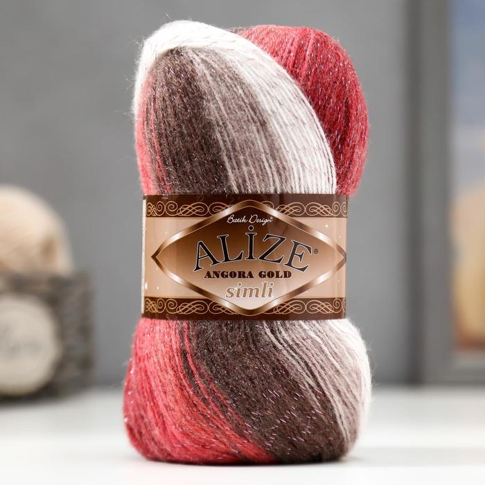 Пряжа "Angora gold simli batik" 20%шерсть,75%акрил, 5%металлик 500м/100гр (1984)