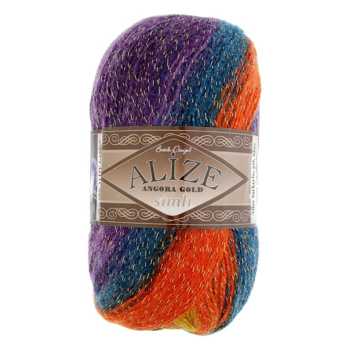 Пряжа "Angora gold simli batik" 20%шерсть,75%акрил, 5%металлик 500м/100гр (1560)