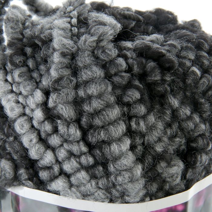 Пряжа "Fashion boucle" 25% шерсть, 70% акрил, 5% полиамид 35м/100гр (5570 черный с серым)