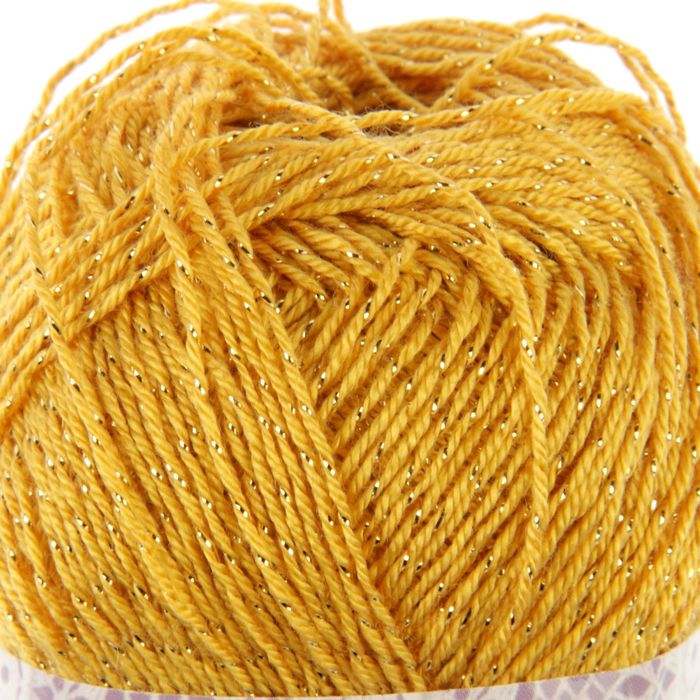 Пряжа "Forever Chrochet sim" 96% микрофибра акрил, 4% металлик 280м/50гр (488 желтый)