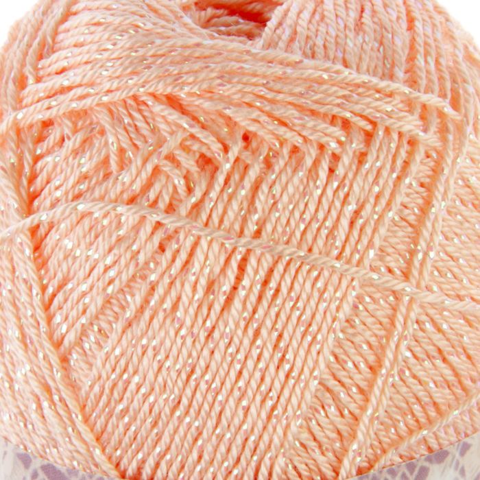 Пряжа "Forever Chrochet sim" 96% микрофибра акрил, 4% металлик 280м/50гр (282 св.персик)