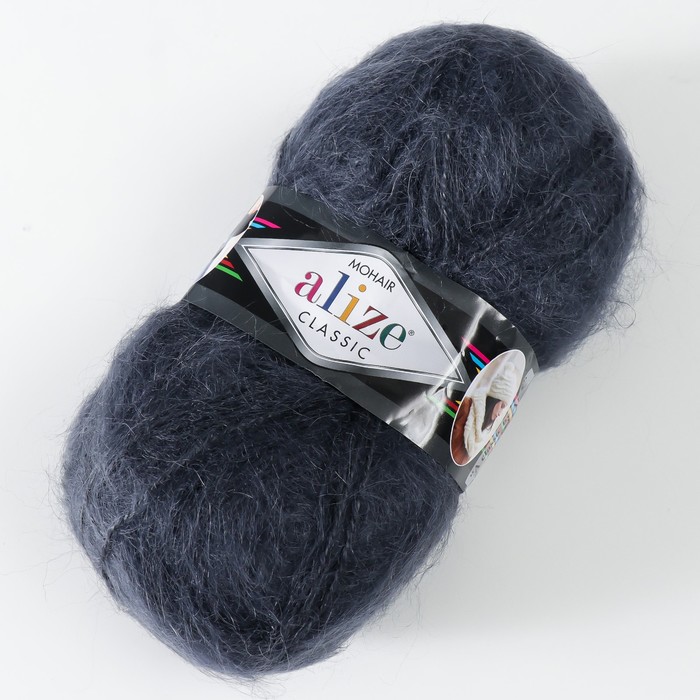 

Пряжа "Mohair classic" 25% мохер, 24% шерсть, 51% акрил 200м/100гр (53 темно-серый)
