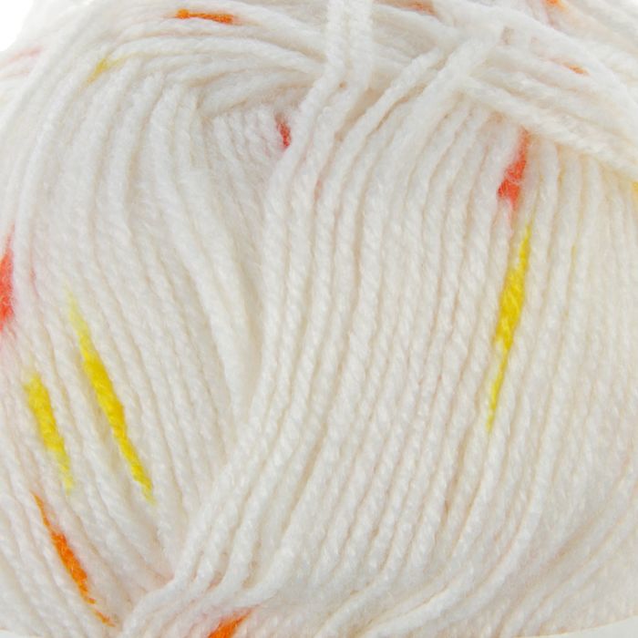 Пряжа "Sekerim mini colors" 100% акрил 320м/100гр (4777 белый с оранж-желт)