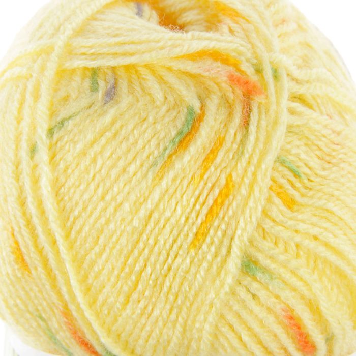 Пряжа "Sekerim mini colors" 100% акрил 320м/100гр (3627 желтый с фиол-зел-крас)