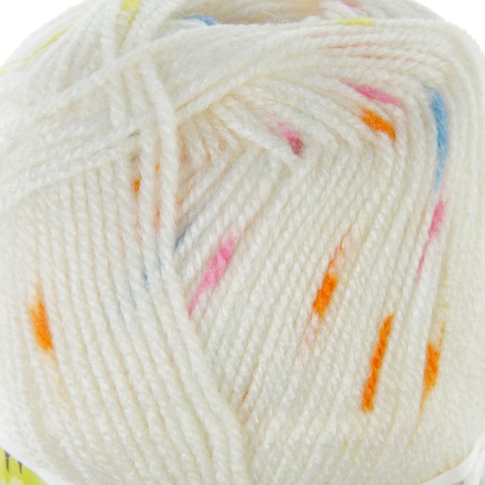 Пряжа "Sekerim mini colors" 100% акрил 320м/100гр (6263 молочный с оранж-желт-голуб)
