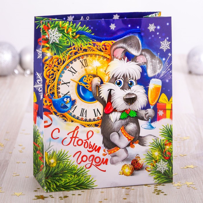 Пакет ламинированный вертикальный «Новогоднее празднество», 18 × 23 × 8 см