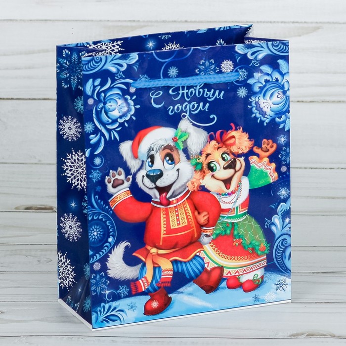 Пакет ламинированный вертикальный «Русский Новый год», 18 × 23 × 8 см