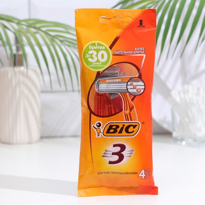 

Станок для бритья BIC 3 Sensetive, 4 шт.