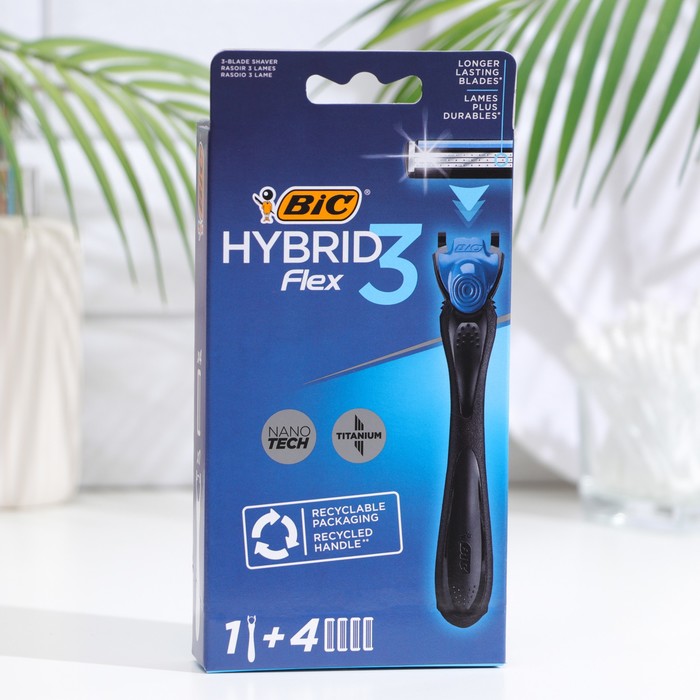 

Станок для бритья BIC Flex 3 Hybrid, 1 + 4 шт.