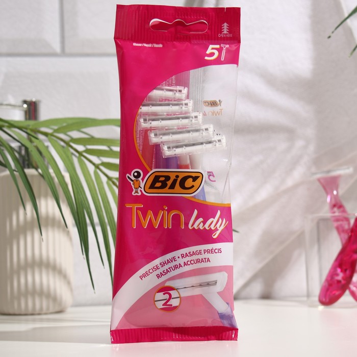 Станок для бритья BIC Twin Lady, 5 шт станок для бритья bic twin lady 5 шт