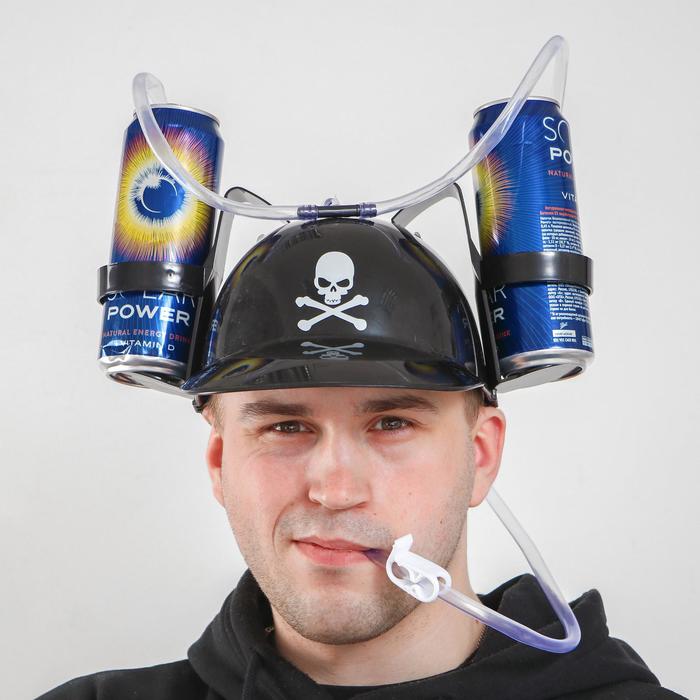 Каска «Череп», с отверстиями под банки каска пивная шлем рыцаря мужская футбольная с подставкой для банки пива с отверстиями под напитки