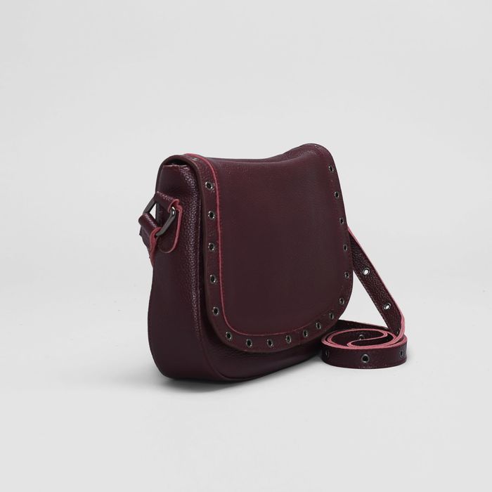 Сумка женская, 1 отдел с перегородкой, наружный карман, длинный ремень, цвет бордовый