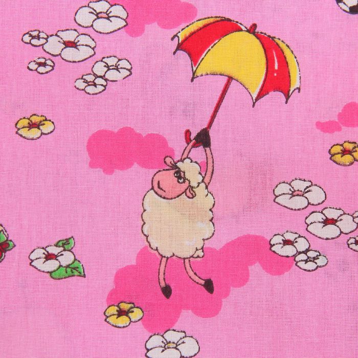 Постельное бельё "Экономь и Я" 1,5 сп. Розовые Овечки 145х210 ± 5 см, 150х210 ± 5 см, 50х70 ± 5 см, бязь 120 гр/м²