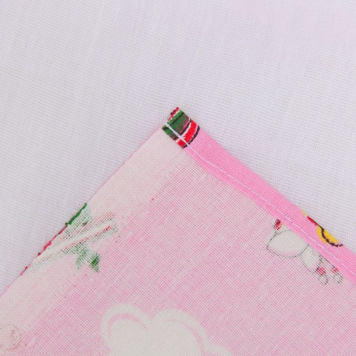 Постельное бельё "Экономь и Я" 1,5 сп. Розовые Слоники 145х210 ± 5 см, 150х210 ± 5 см, 50х70 ± 5 см, бязь 120 гр/м²