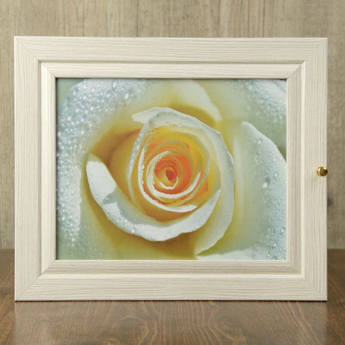 Ключница "Белая роза" молочный дуб 24х29х4,5 см