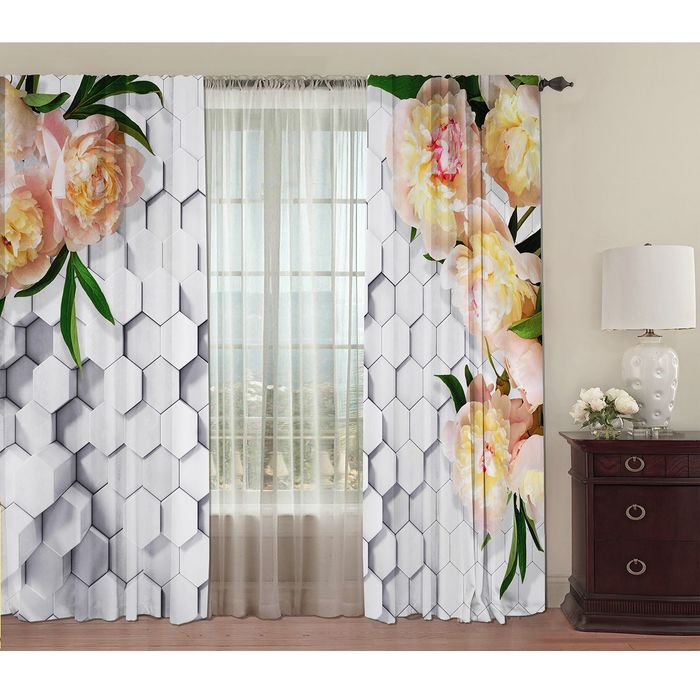 Комплект штор Айрис 150х270 +/- 3см 2шт, габардин, п/э