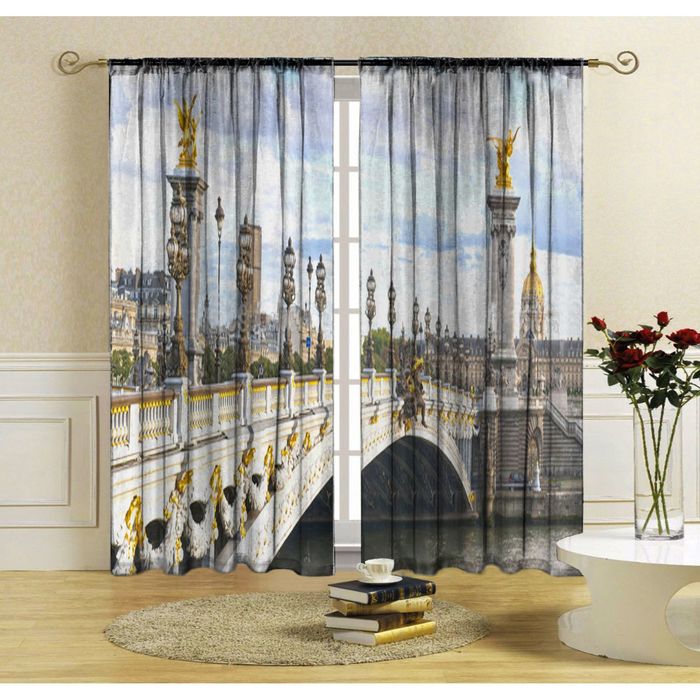 Комплект штор Александровский мост 150х270 +/- 3см 2шт, габардин, п/э