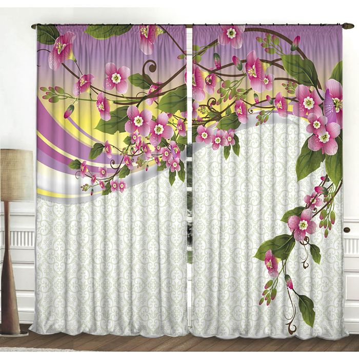 Комплект штор Аллюр 150х270 +/- 3см 2шт, габардин, п/э