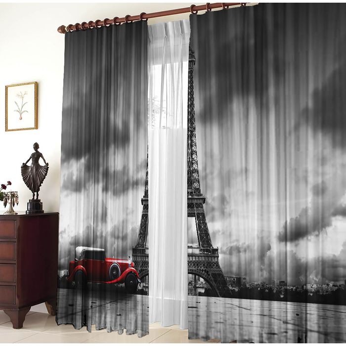 Комплект штор Красная машина 150х270 +/- 3см 2шт, габардин, п/э