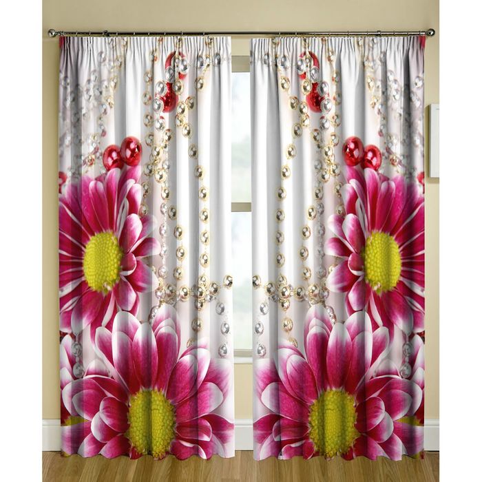 Комплект штор Лоск 150х270 +/- 3см 2шт, габардин, п/э