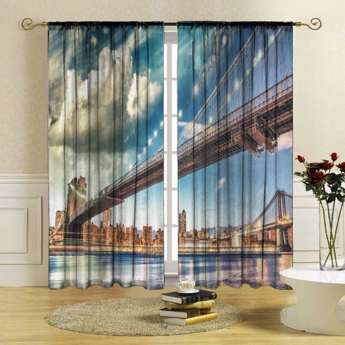 Комплект штор Мегаполис 150х270 +/- 3см 2шт, габардин, п/э