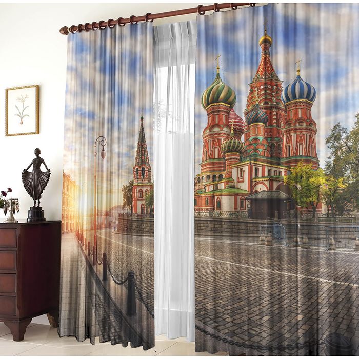 Комплект штор Моя Москва 150х270 +/- 3см 2шт, габардин, п/э