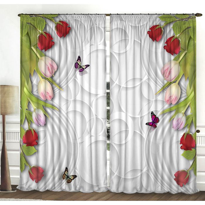 Комплект штор Окружение 150х270 +/- 3см 2шт, габардин, п/э