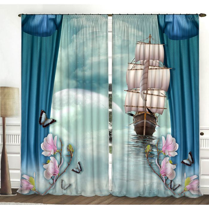 Комплект штор Полные паруса 150х270 +/- 3см 2шт, габардин, п/э