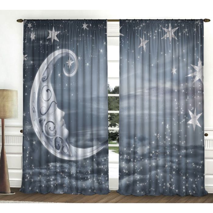 Комплект штор Полумесяц 150х270 +/- 3см 2шт, габардин, п/э