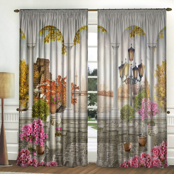 Комплект штор Рандеву по Набережной150х270 +/- 3см 2шт, габардин, п/э