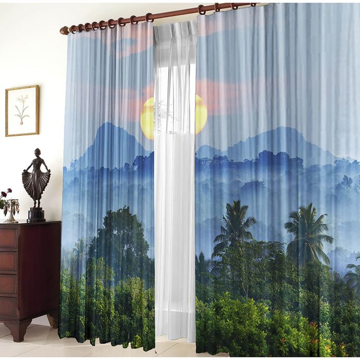 Комплект штор Утро в горах 150х270 +/- 3см 2шт, габардин, п/э