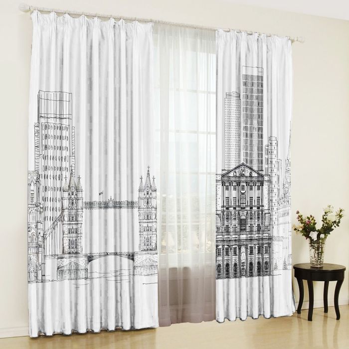 Комплект штор Штрих 150х270 +/- 3см 2шт, габардин, п/э