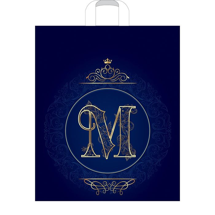 Пакет "Синяя корона", полиэтиленовый с петлевой ручкой, 38 х 45 см, 60 мкм