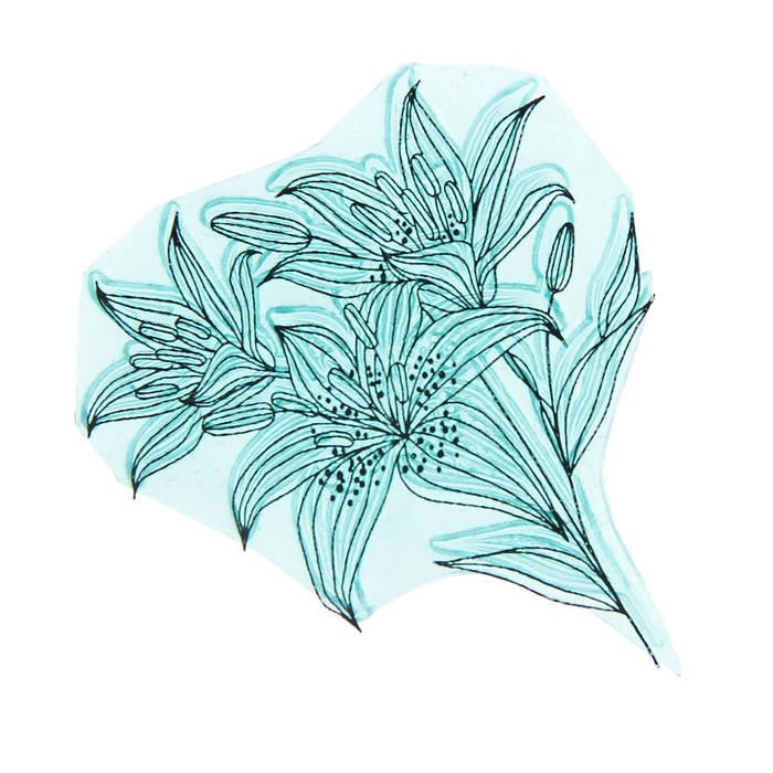 Штамп "Лилии" 6х5 см (STAMP 1533)