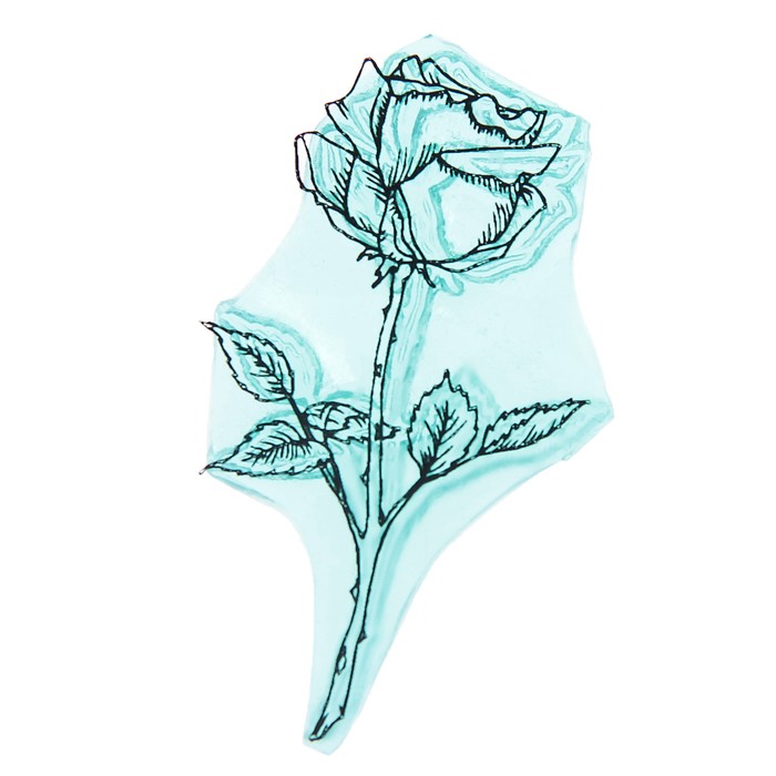 Штамп "Роза" 3,1х5,4 см (STAMP651)