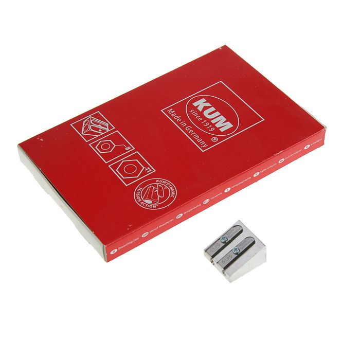 Точилка металлическая 2 отверстия Kum из магнезия клиновая K-410 (K-1040501)