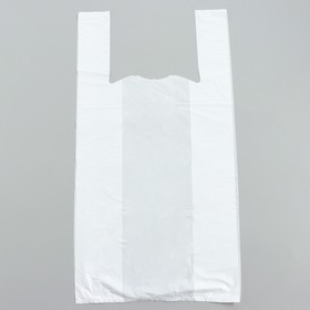 Пакет "Белый", полиэтиленовый, майка, 30 х 60 см, 15 мкм