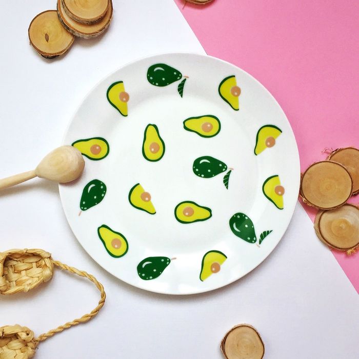 Тарелка 23 см "Авокадо", с бортами