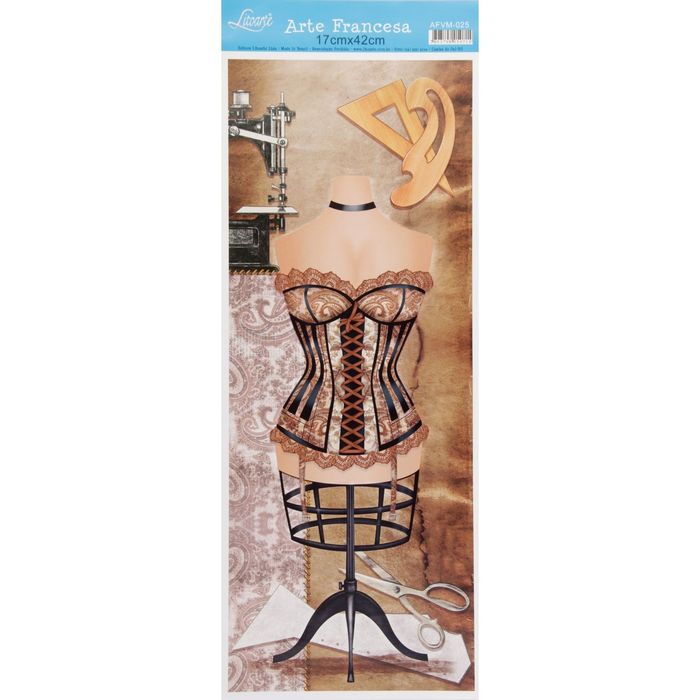 Бумага для 3D декупажа Arte Francesa "Манекен"  17х42 см