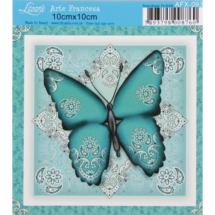Бумага для 3D декупажа Arte Francesa  "Голубая бабочка" 10х10 см