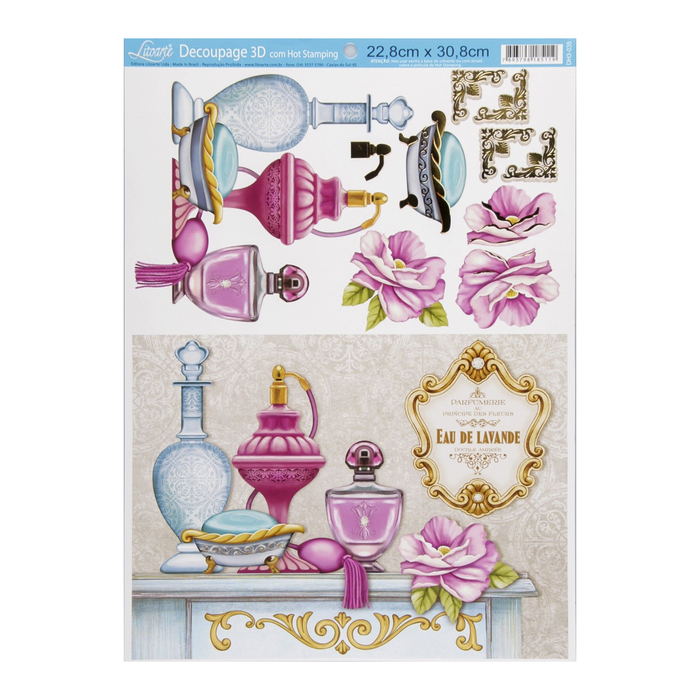 Бумага для 3D декупажа Arte Francesa "Духи" 22,8х30,8 см