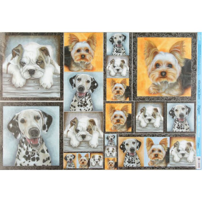Декупажная бумага "Собачки" 49х34,3 см