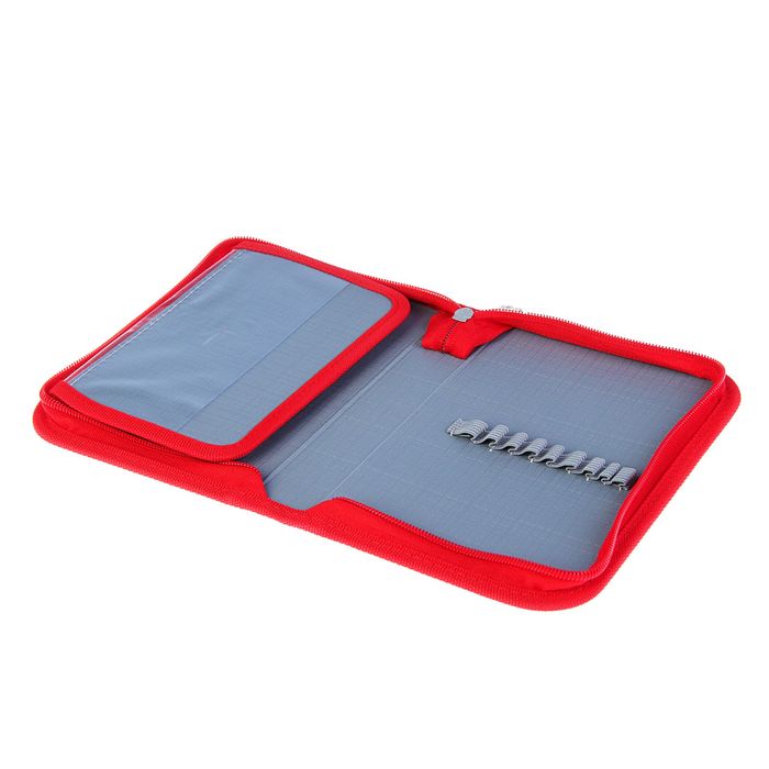 Пенал 1 секция 140 х 205 мм, откидная планка, ткань Smart Red race черн/красный 531336