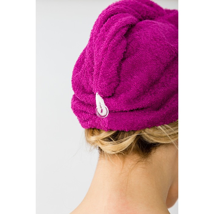 Набор для сауны "Экономь и Я" парео 68х150см + чалма, махра, цвет фуксия, 340 г/м2, хл. 100%