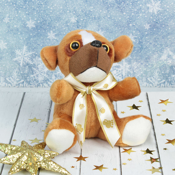 Мягкая игрушка "Большеглазый пёсик" с бантиком