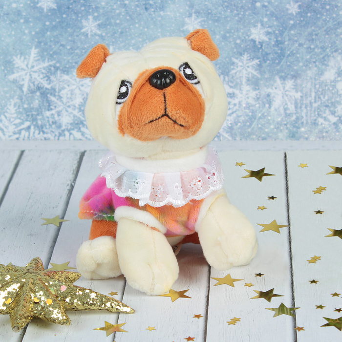 Мягкая игрушка "Мопс в платье"