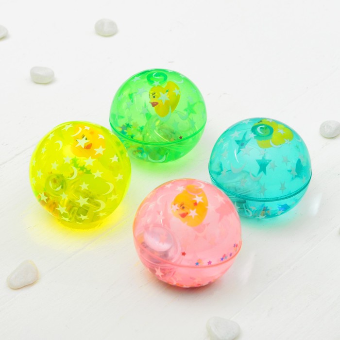 Мяч световой "Уточка" с водой 6,5 см, цвета МИКС